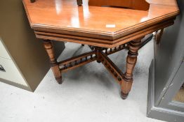 A Victorian mahogany octagonal occasional table, width approx. 90cm