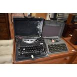 Two vintage typewriter, Oilver and Empire Aristocrat