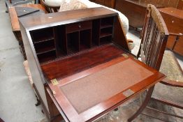 An early to mid 20th Century bureau on cabriole legs, width approx. 75cm