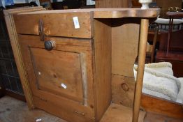 A rustic pine bathroom or similar cabinet with towel rail under, width approx. 52cm