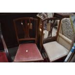 A pair of Edwardian bedroom chairs