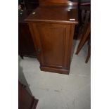 An Edwardian mahogany and inlay pot cupboard