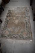 Two oriental style silk fireside rugs, approx. 156 x 92cm and 183 x 120cm