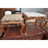 Two early 20th Century dressing table stools (not a pair, both nice designs)