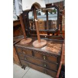 An early 20th Century oak dressing table