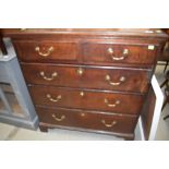 A Georgian oak chest of two short over three long drawers on bracket feet, nice size, dimensions