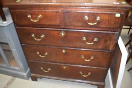 A Georgian oak chest of two short over three long drawers on bracket feet, nice size, dimensions