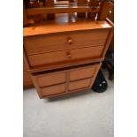 A Nathan bedside or similar cabinet, having two drawers over cupboard base, width approx. 51cm