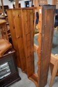 A traditional stained pine plate rack, width approx. 140cm