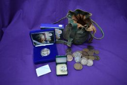 A small collection of GB Coins including a bag of Pennies and Halfpennies, 2002 Golden Jubilee