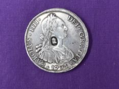 A George III Emergency Issue Dollar, A 1793 Carolus IIII Spanish American 8 Reales Pillar Type