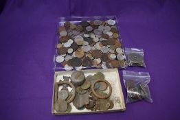 A collection of World Coins including detector finds, bag of Irish coins, 1812 Half Penny Token,