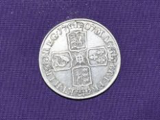 A UK 1707 Queen Anne Post Union Halfcrown with Sexto edge, Plain, E below Bust