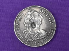 A George III Emergency Issue Dollar, A 1790 Carolus IV Spanish American 8 Reales Pillar Type with