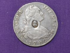 A George III Emergency Issue Half Dollar, A 1792 Carolus IIII Spanish American 4 Reales Pillar