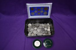 A collection of GB post 1920 Silver Coins Threepence - Halfcrown, approx £4.50 face value along with