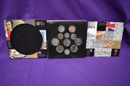 A UK 2009 Royal Mint Uncirculated Coin Collection with Kew Gardens 50p present, 11 coins in total