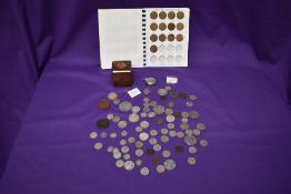 A collection of GB and US of mainly Silver Coins including US 1880 Dollar, two silver 1/2 dollars