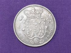 A UK 1820 George IV Laurel Head Crowned Garnished Shield Shield Halfcrown
