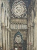 An etching, after Henri Rankin, Cathedral, indistinctly signed, 53 x 32cm, plus frame and glazed