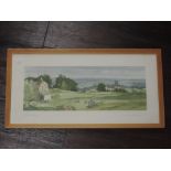 A print, after Leonard R Squirrell, carriage style, Richmond Yorkshire, 19 x 44cm, plus frame and