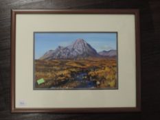 An acrylic painting, Beryl Moorby, Rannoch Moor, 22 x 33cm, Bishopston, 39 x 48, and Iona, 39 x