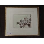 A watercolour, Thomas Wilkinson, Old Fishing Boats, South Shields, signed and attributed verso, 15 x