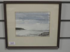 A watercolour, Campbell, Caswell Bay, indistinctly signed and dated (19)87, 14 x 18cm, plus frame