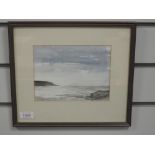 A watercolour, Campbell, Caswell Bay, indistinctly signed and dated (19)87, 14 x 18cm, plus frame