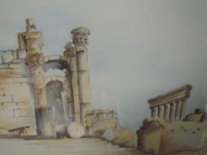 Three watercolours, Virginia Clucas, Roman Shoe Castle Korigos, 22 x 30cm and 27 x 21cm, and