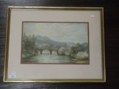 A watercolour, river landscape, 19th century, 22 x 34cm, plus frame and glazed