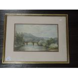 A watercolour, river landscape, 19th century, 22 x 34cm, plus frame and glazed