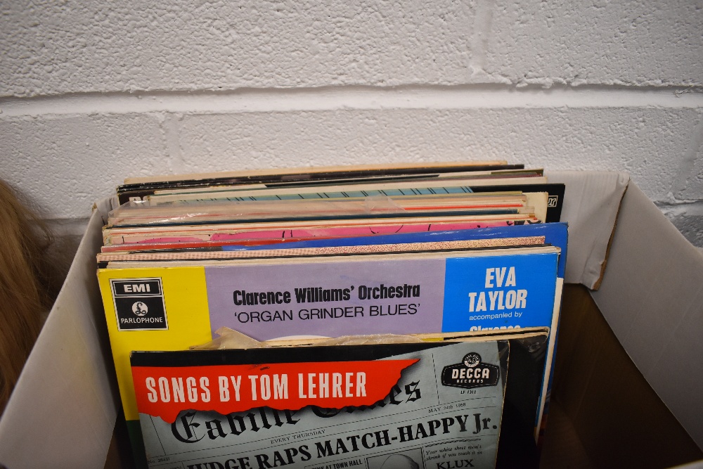 A collection of LP records including blues, jazz and classical.