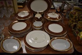 A large part dinner service by Myott and sons and similar styled Churchill