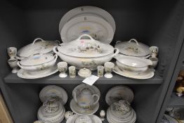 A large part tea and dinner service in a Japanese porcelain having RR monogram 77 pieces in total