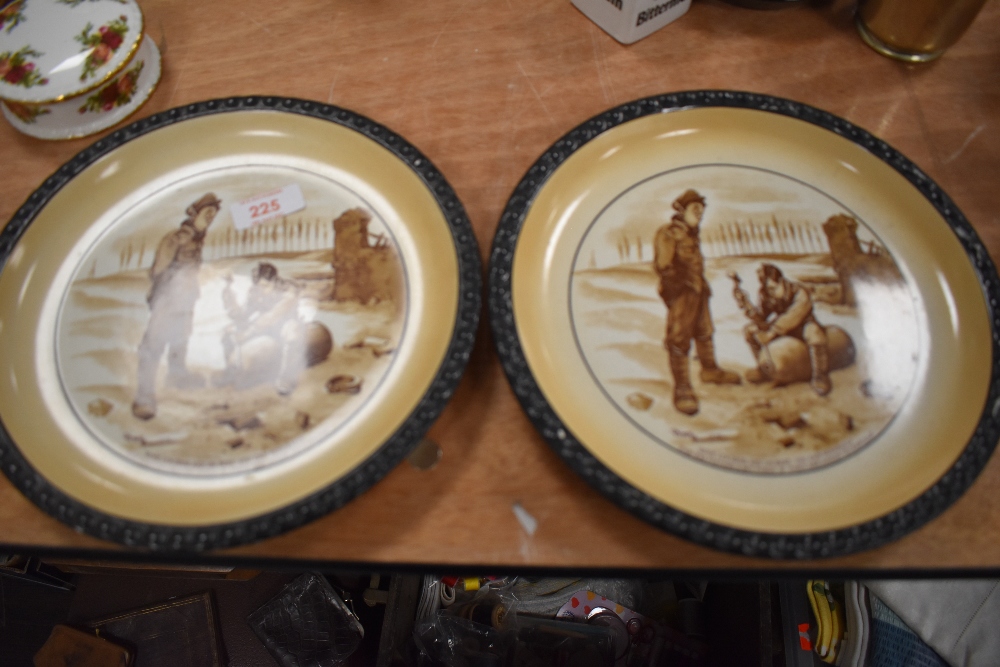 An interesting Pair of novelty Grimwades plates, of WW1 interest,'Made by the girls of Staffordshire