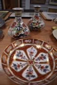 A selection of ceramics including hand painted fruit bowl and pair of Losol ware vases AF