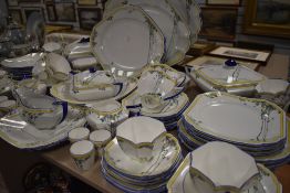 An impressive art deco part tea and dinner service by Shelley in a hand decorated design reg no