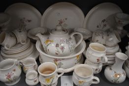 A selection of dinner and tea wares by Runtons pottery Mckering N. Yorks most pieces having signs of