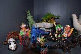 A selection of childs toys and figures including sports interest and Starwars
