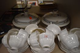 A selection of tea cups and saucers by Shelley and similar tureens