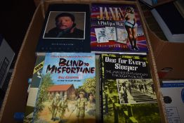 A selection of text and reference books including comedy and biographical