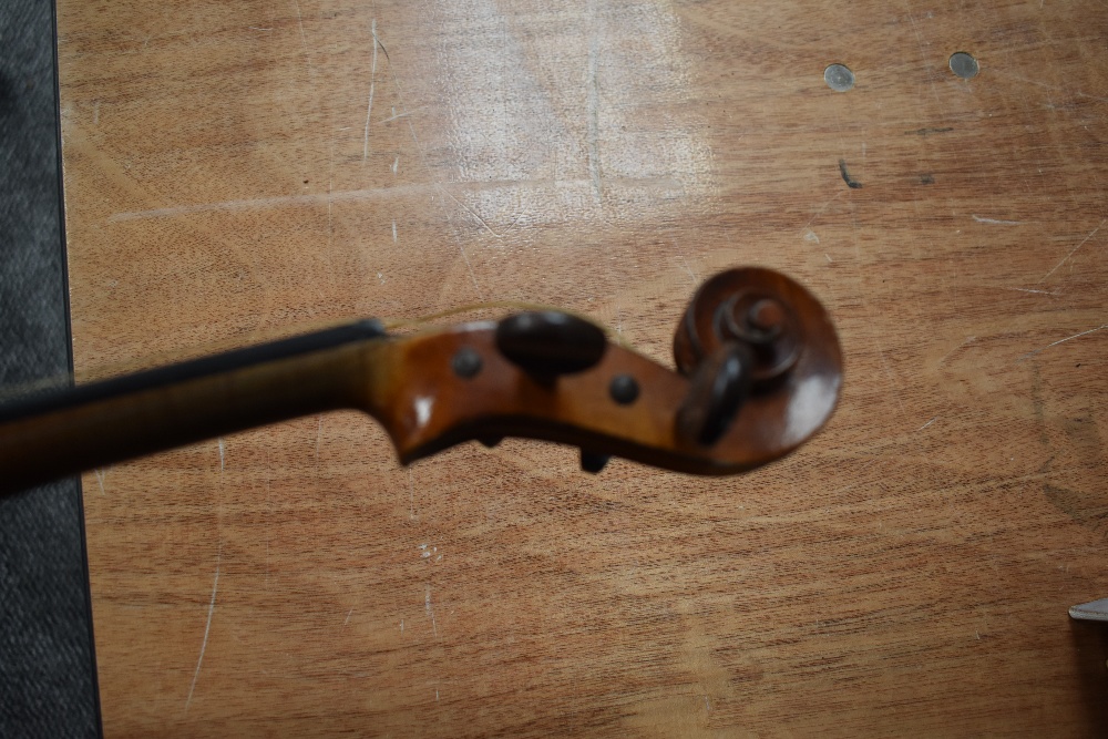 A French Violin, labelled Louis Cherpitel, having two piece 14in (36cm) back, in hard case with - Image 3 of 9