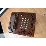 A 19th Century Rosewood concertina of rare square form, believed to be Lachenal, circa 1883,