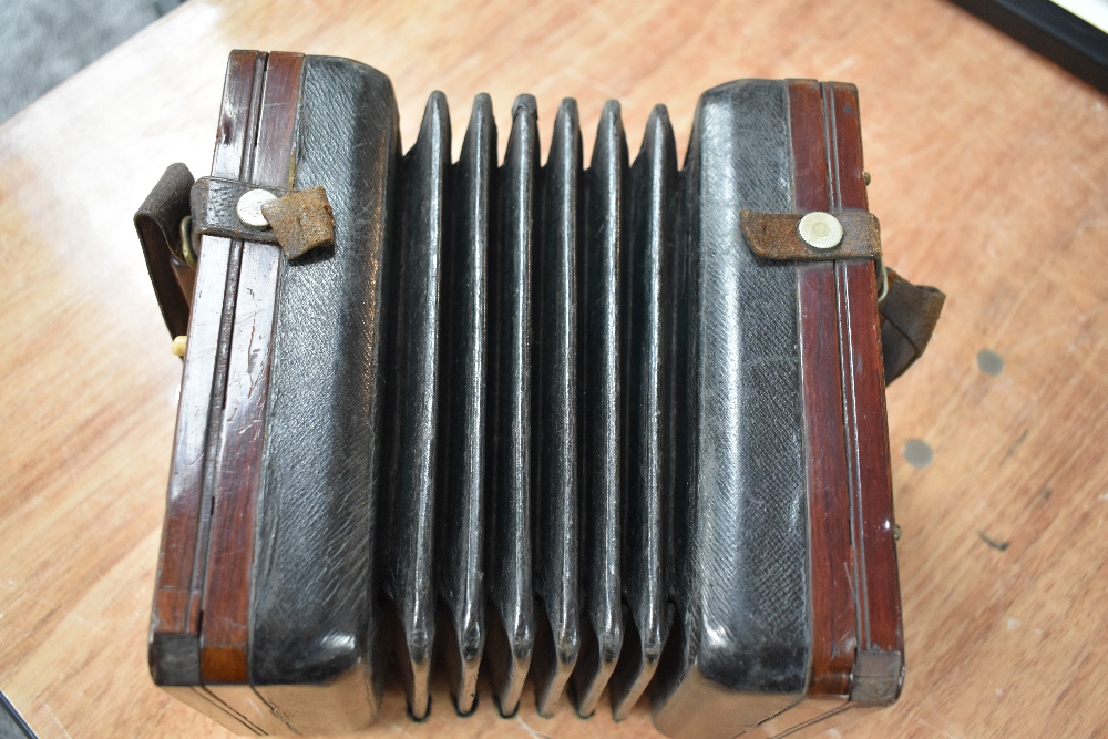 A 19th Century Rosewood concertina of rare square form, believed to be Lachenal, circa 1883, - Image 2 of 4