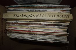 A selection of vinyl records and albums including easy listening and jazz