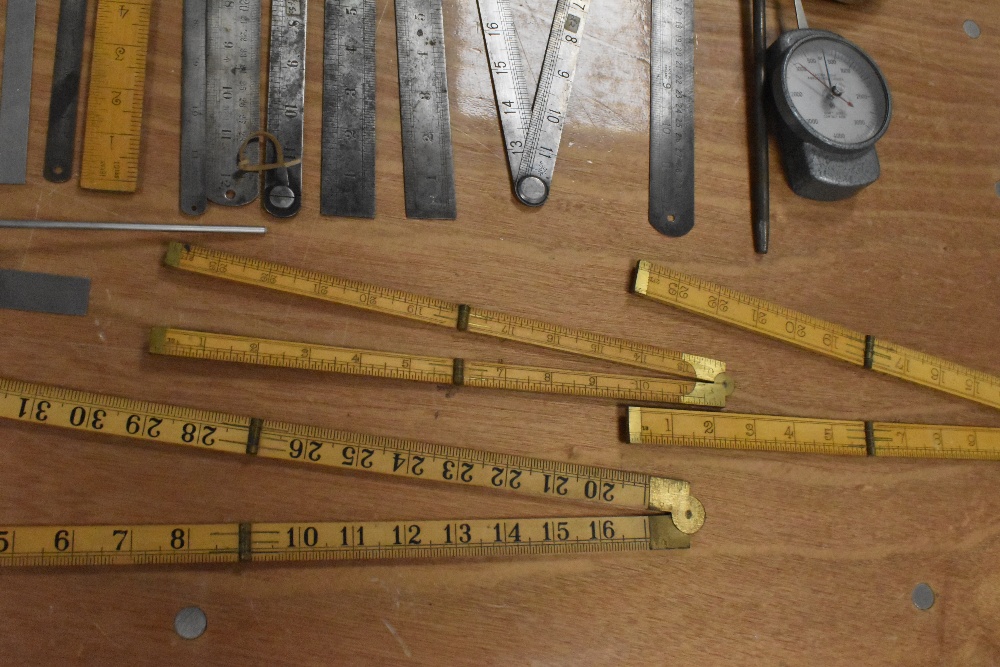 A selection of engineers or machinist marking and measuring devices including rulers and gauges - Image 5 of 8