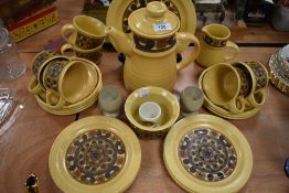 A retro partial studio pottery coffee set.
