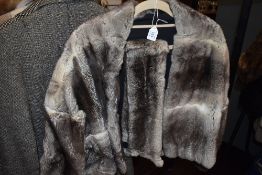 A vintage chinchilla fur short jacket and matching tippet.