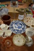 A mixed lot of ceramics and similar including Wedgwood tureen, hand thrown Welsh coffee pot and